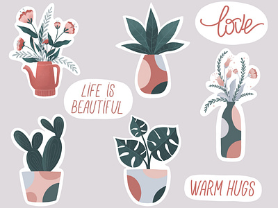 Sticker Design Botanical Illustration by Violeta Patolova Paolini on ...