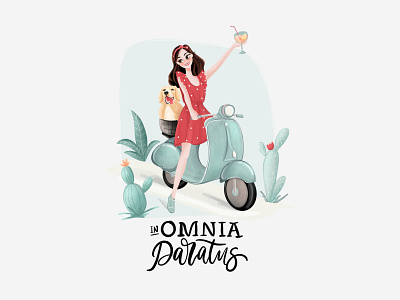 In Omnia Paratus art cactuses character character design character illustration custom illustration digital drawing digitalart drawing graphic design illustration illustration design italy poster poster illustration vespa