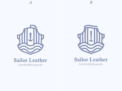 A or B Logo boat line logo lined ocean sailor sea shield stamp