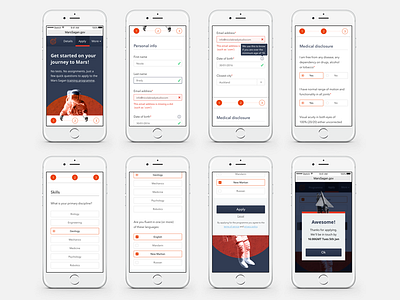 Mission to Mars - form design digital form design ios screens ui ux