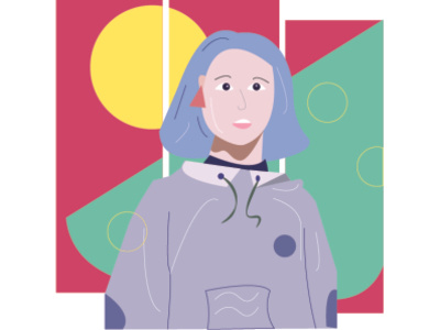 girl in the blue jacket design flatdesign girl graphic design illustration minimal modern