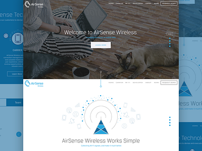 Airsense Wireless Website Concept brand branding business clean corporate homepage landing page minimal product intro web website wireless network