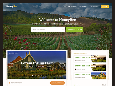 Honeybee Farmer Directory Landing Page