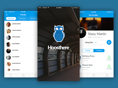 Hoosthere iOS App application events hoosthere ios minimal mobile social ui ux