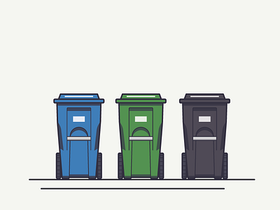 Trash Bins garbage illustration recology recycle rubbish san francisco thingsaroundsf trash can vector