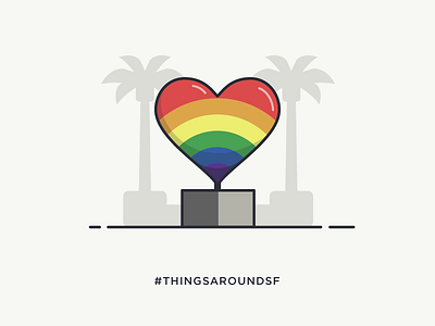 Pride heart illustration lgbt love pride san francisco sculpture thingsaroundsf vector