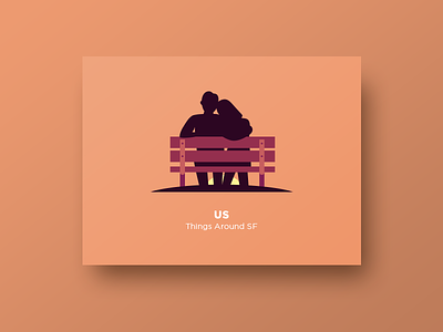 👫👭👬 Us bench couple happy valentines day illustration san francisco sunset thingsaroundsf valentines day vector