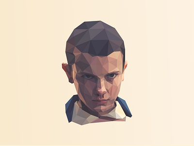 Polygon Eleven eleven geometric illustration netflix poly portrait polygon polygon portrait portrait stranger things