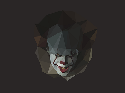 🎈Pennywise 🤡 clown geometric horror illustrator it low poly pennywise poly polygon portrait stephen king