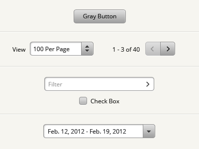 Simple UI Elements button check box drop down search box ui