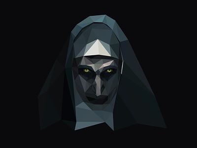⛪️The Nun geometric halloween horror illustrator low poly poly poly portrait polygon the nun