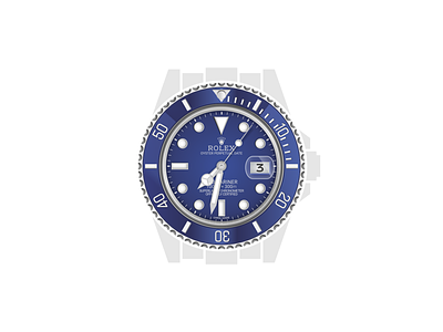 Pure HTML/CSS Rolex Oyster Perpetual Submariner blue calendar clock codepen css date html illustration jewelry luxury rolex silver time watch
