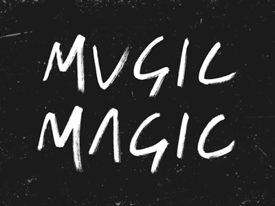 Music Magic ink lettering rough sketch