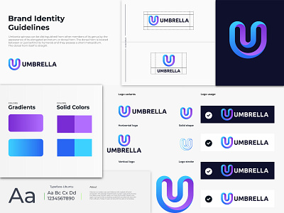 Umbrella Logo design design logo typography u letter logo umbrella logo