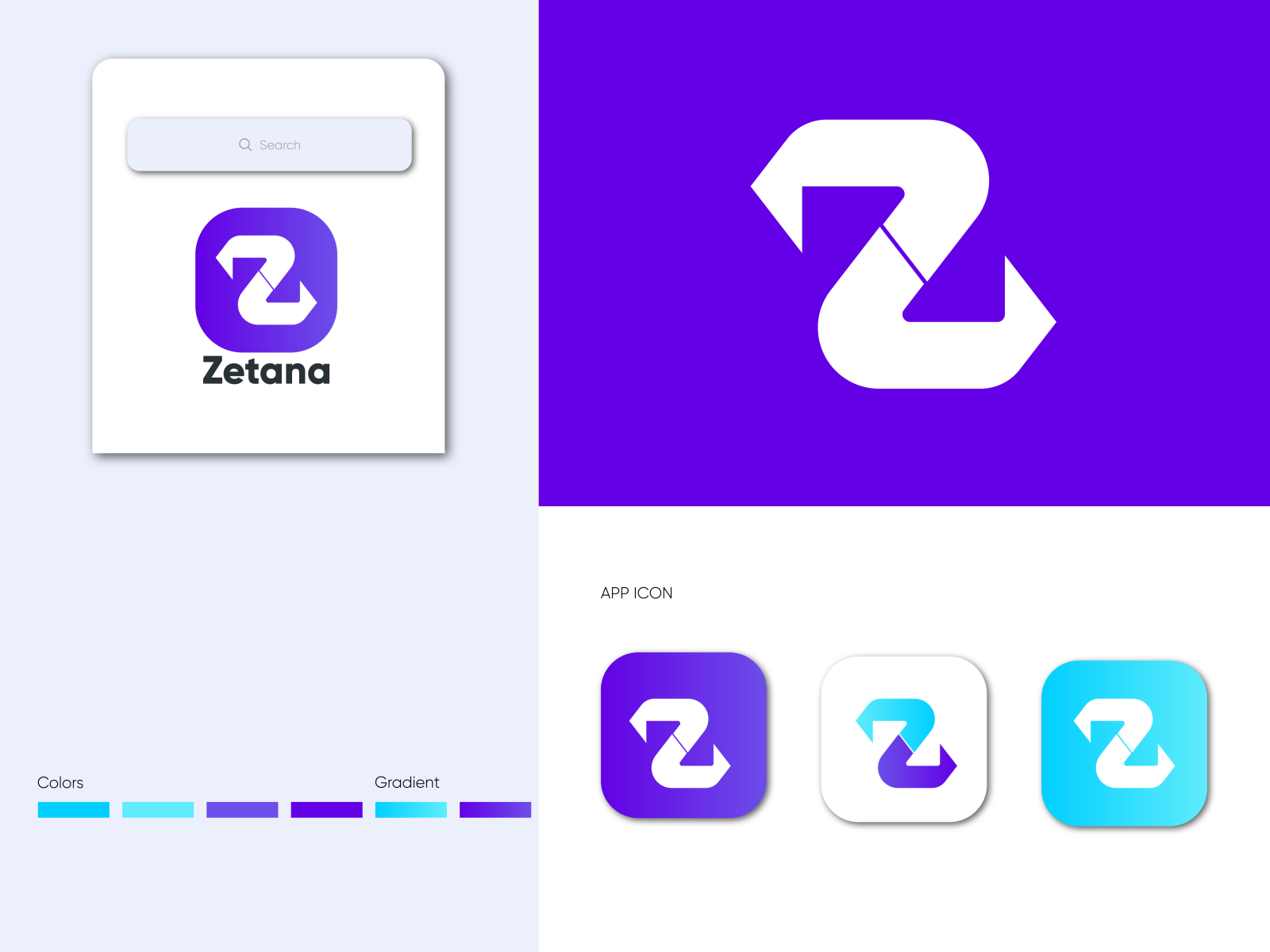 Zetana logo design || Z Letter logo mark by Mrt Tripura on Dribbble