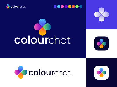colourchat logo design || C Letter logo mark app branding color logo design illustration illustrator logo typography ui ux vector