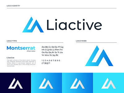 Liactive logo design || L A Letter logo mark 3d animation branding design graphic design illustration illustrator l ettter logo liactive logo logo motion graphics typography ui vector