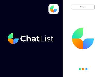Chat list logo design branding chat list logo design graphic design illustration illustrator logo typography ui ux vector