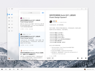 Zhihu For UWP fluent design system uwp
