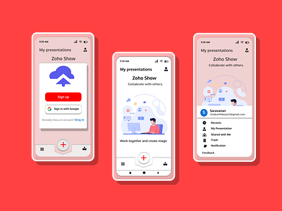zoho show presentation app ui design
