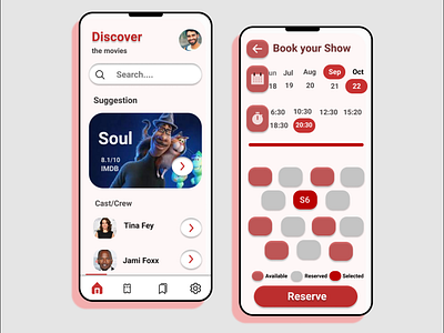 ticket booking app ui