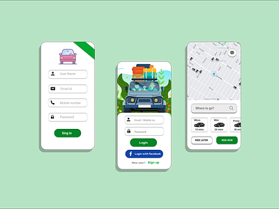 Cab booking app concept