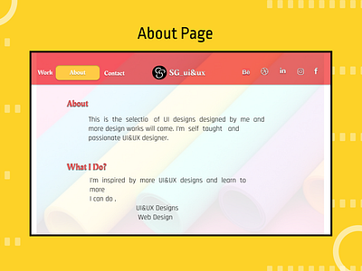 portofolio website about page design