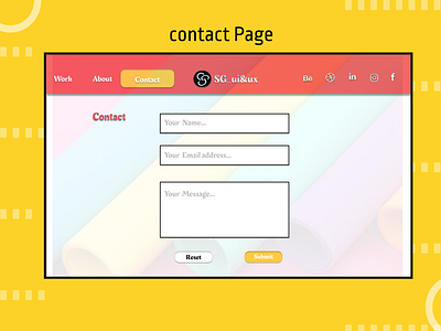 portofolio website contact page design