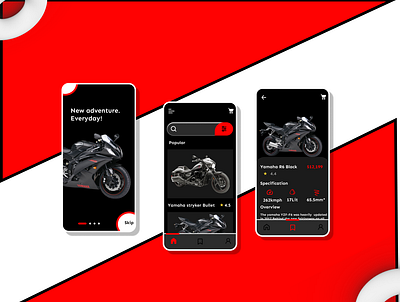 motor bike shop UI app design motorbikeapp shopping app ui