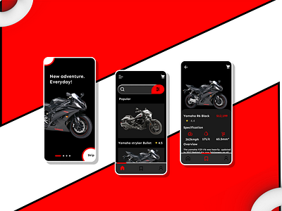 motor bike shop UI