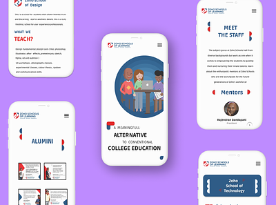 Zoho schools website mobile screen design uidesign zoho