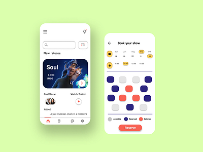 Movie ticket booking app UX-UI