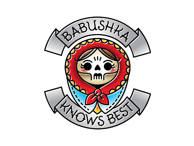 Babushka Knows Best debut matryoshka monoline russia russian dolls tattoo tattoo flash