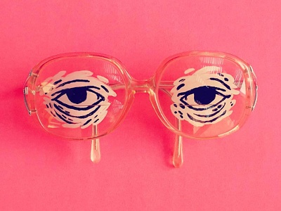 ICU eyes glasses nerd painting pink spectacles