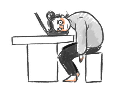 Stress face freelance illustration