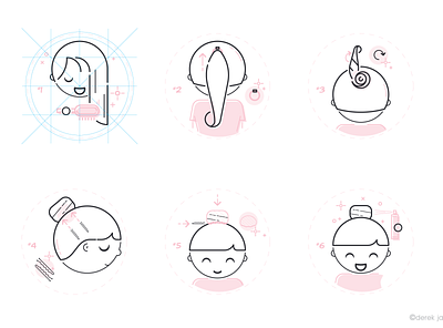 Ballet Bun Infographic icon illustration neonultra