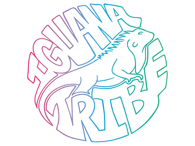 Iguana Tribe hand drawn lettering linework split fountain