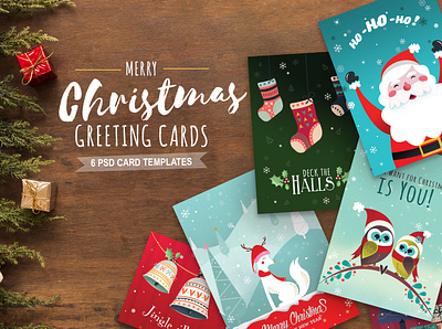 Christmas Greetings Pack bells christmas christmas background christmas card deer greeting card holiday card jingle bells owl santa santa claus seasons greetings snow stockings winter