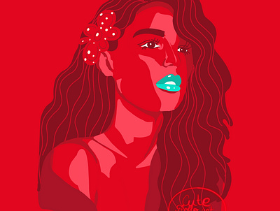 Lady in red portrait| Flat illustration art cute illustration digitalart female character flat flatdesign illustration illustrator portrait portrait illustration