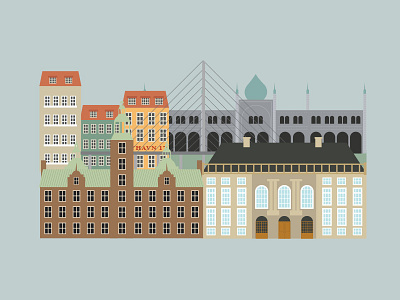 Copenhagen city illustration