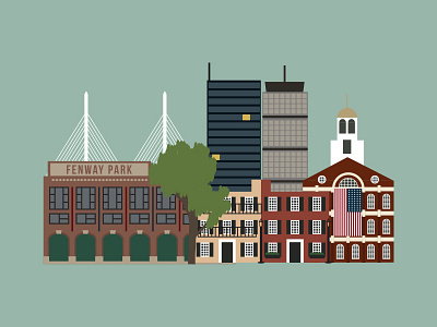 Boston city illustration