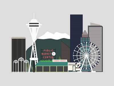 Seattle city illustration