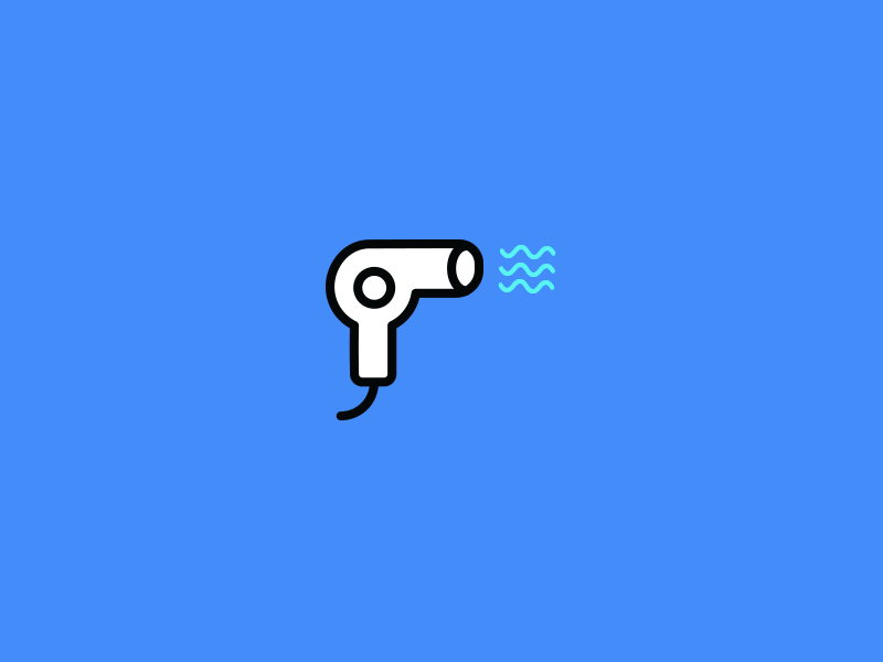 whoosh blowdryer gif icon illustration