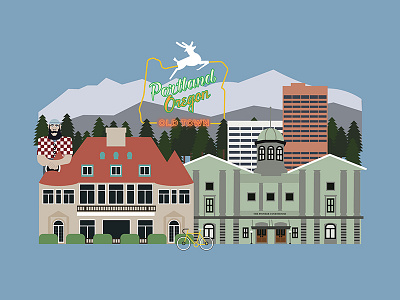 Portland city prints illustration portland