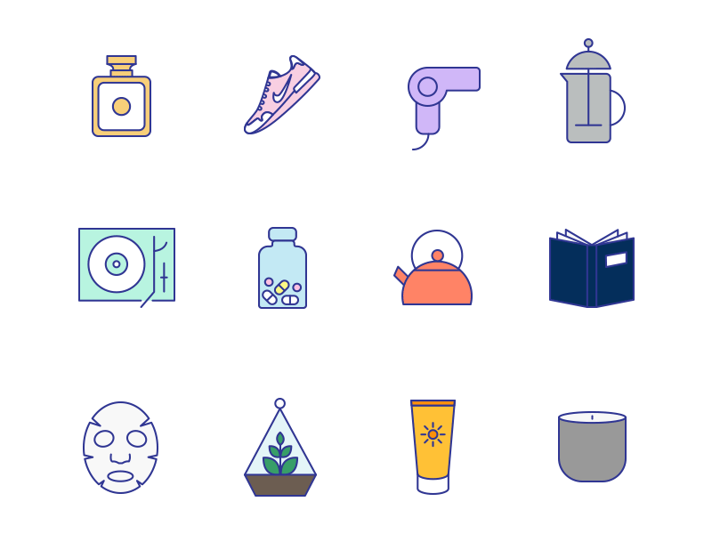 Self Care Giveaway animation gif icons illustration line work type