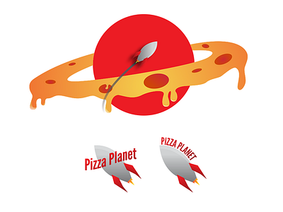 Pizza Planet Rebrand logo pizza pizza planet rebrand