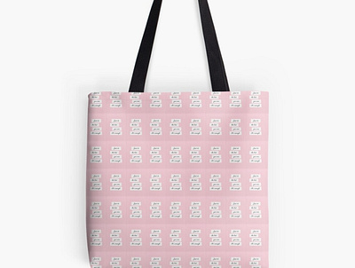 all over print tote bag black design pink texture tote bag white