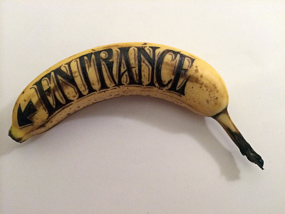 Banana1001 fruit illustration lettering potassium type typography