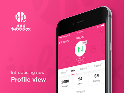 New Profile views in Inbbbox sneak peek app apple design dribbble inbbbox ios netguru open source profile profile view ui ux