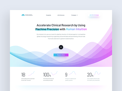 Mendel AI – Streamline Global Oncology Research app health medic medicine oncology research ui ux website